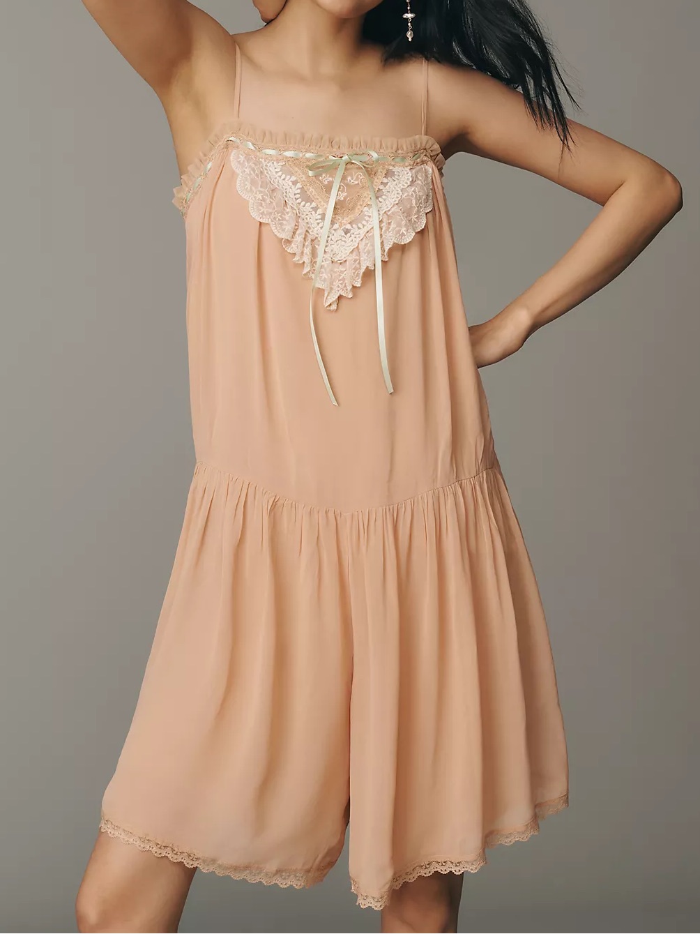 Anthropologie Lace Square-Neck Romper